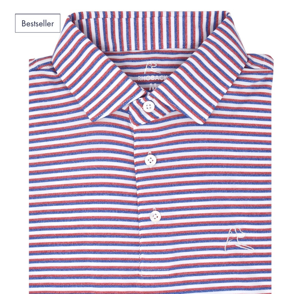 Rhoback spacious skies heather Striped Polo